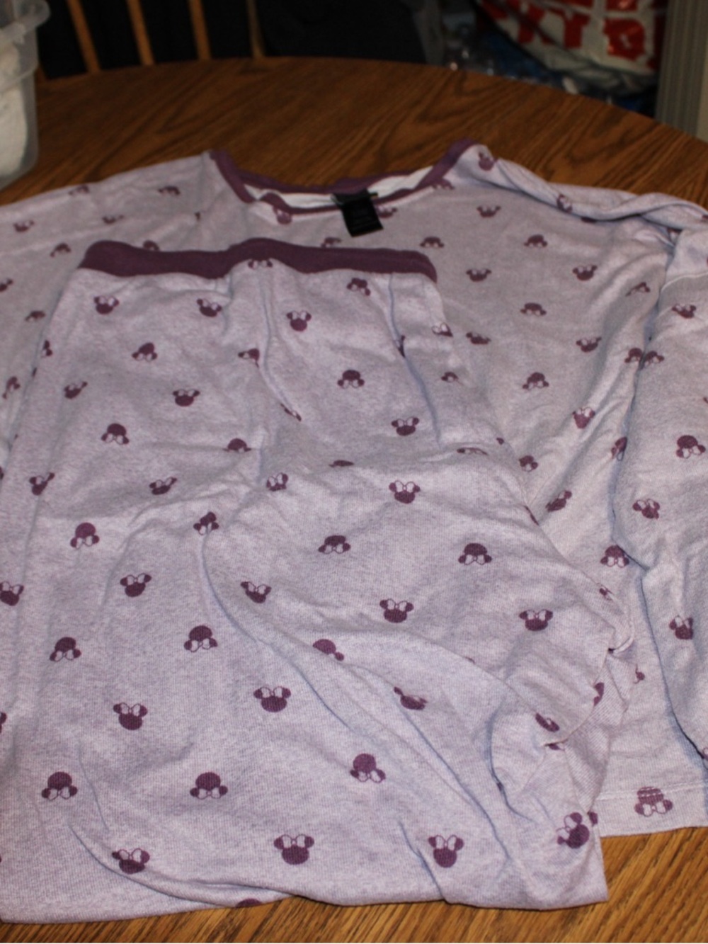 Purple Minnie Mouse Print Pajamas
